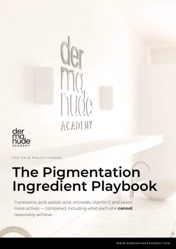 Cover of The Pigmentation Ingredient Playbook by Dermanude Academy